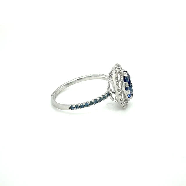 WHITE GOLD SAPPHIRE DIAMOND RING