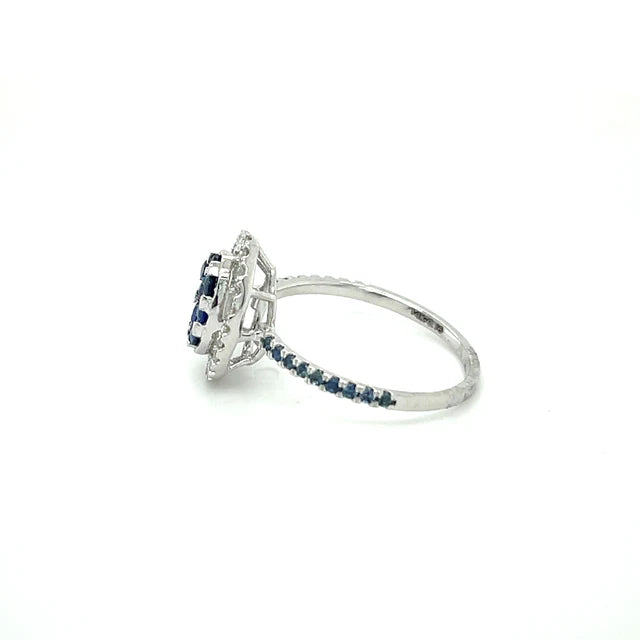 WHITE GOLD SAPPHIRE DIAMOND RING