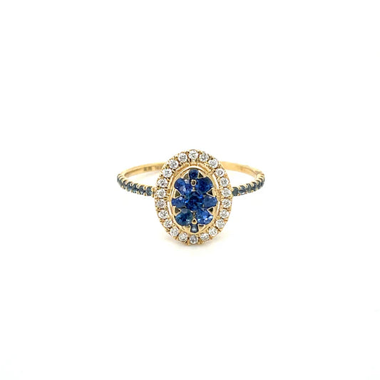 YELLOW GOLD SAPPHIRE DIAMOND RING