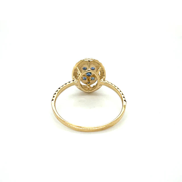 YELLOW GOLD SAPPHIRE DIAMOND RING
