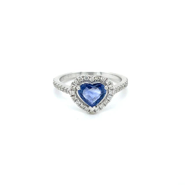 HEART SHAPE SAPPHIRE DIAMOND RING