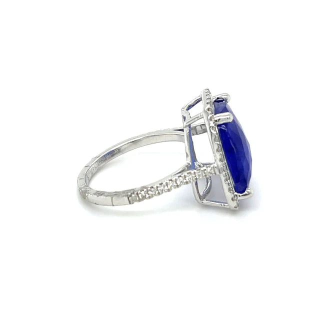 TANZANITE DIAMOND ROSE CUT RING