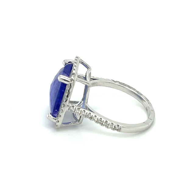 TANZANITE DIAMOND ROSE CUT RING
