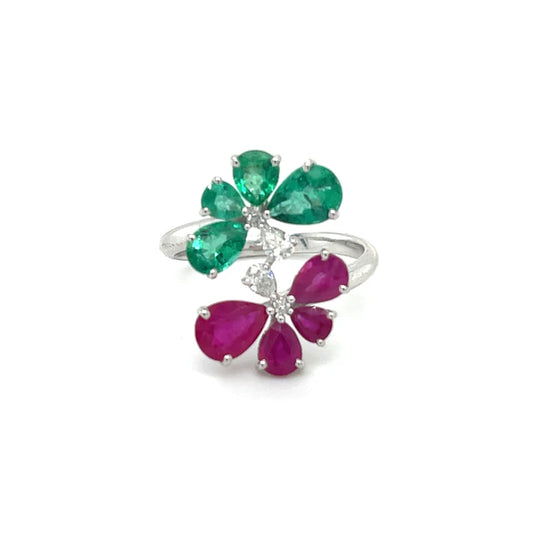 RUBY AND EMERALD DIAMOND RING