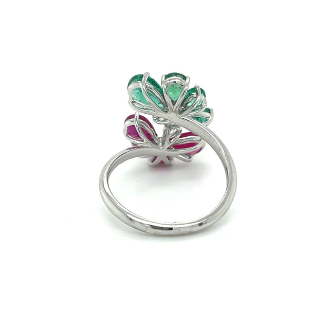 RUBY AND EMERALD DIAMOND RING