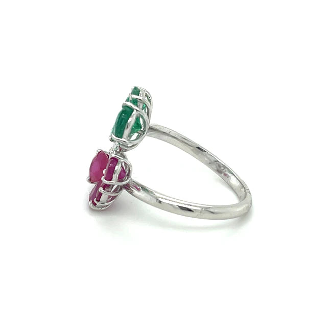 RUBY AND EMERALD DIAMOND RING