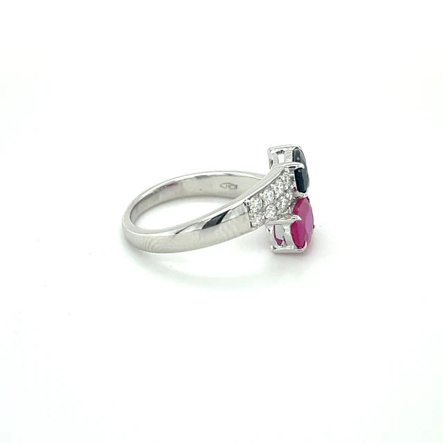 MULTI COLOR SAPPHIRE DIAMOND RING