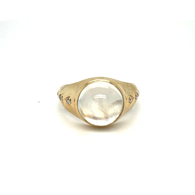 RAINBOW MOON STONE DIAMOND RING