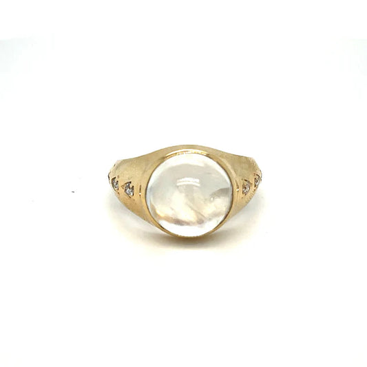 RAINBOW MOON STONE DIAMOND RING