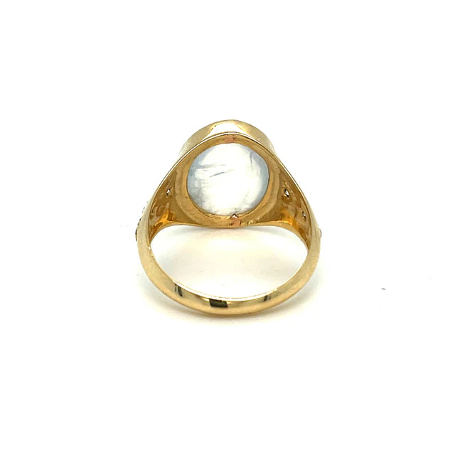 RAINBOW MOON STONE DIAMOND RING