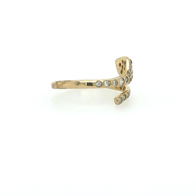 YELLOW GOLD SNAKE RING WITH SAPPHIRE AND DIAMONDS