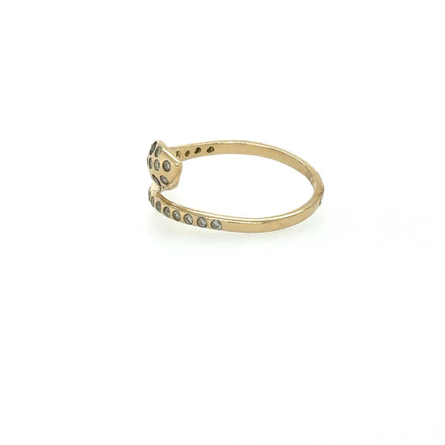 YELLOW GOLD SNAKE RING WITH SAPPHIRE AND DIAMONDS