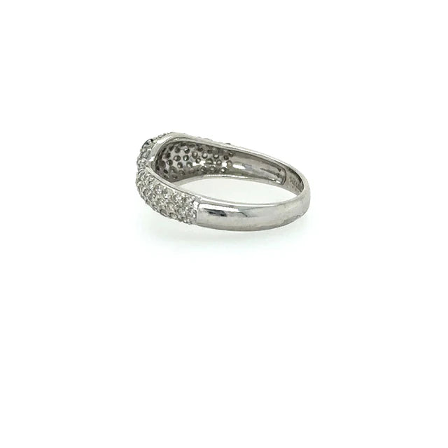 14KT WHITE GOLD SNAKE RING WITH SAPPHIRE AND DIAMONDS