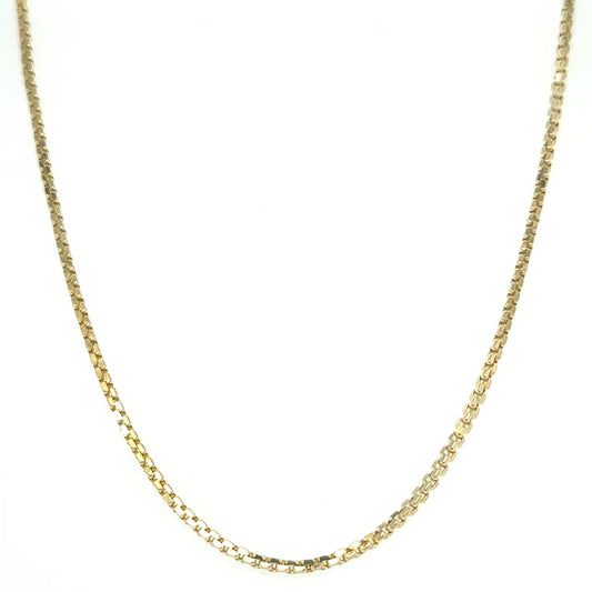 14KT YELLOW GOLD BOX CHAIN 18"