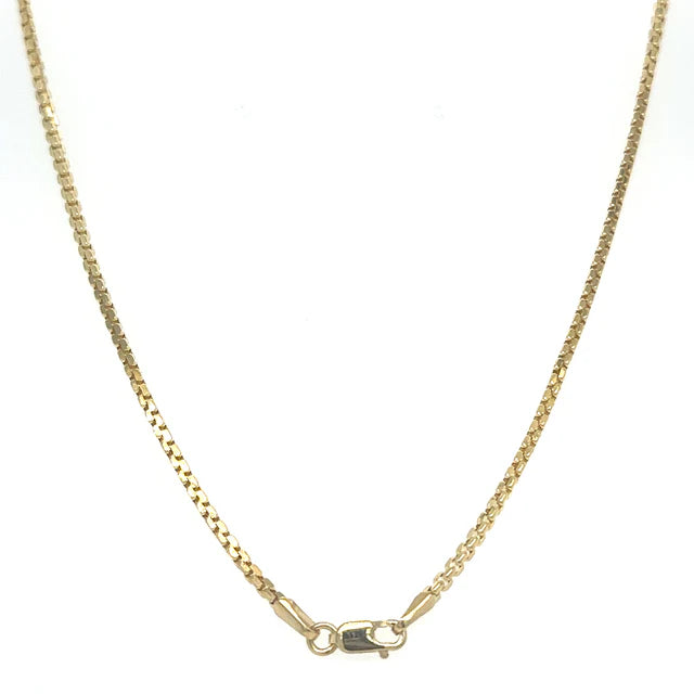 14KT YELLOW GOLD BOX CHAIN 18"