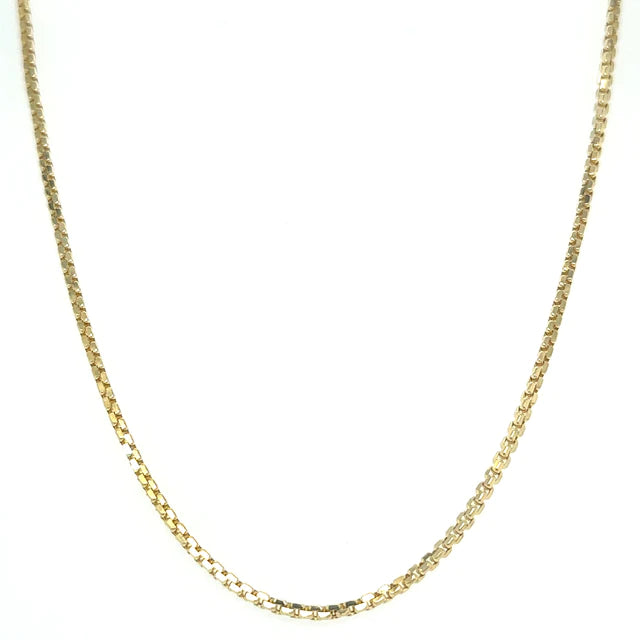 14KT YELLOW GOLD BOX CHAIN 20"