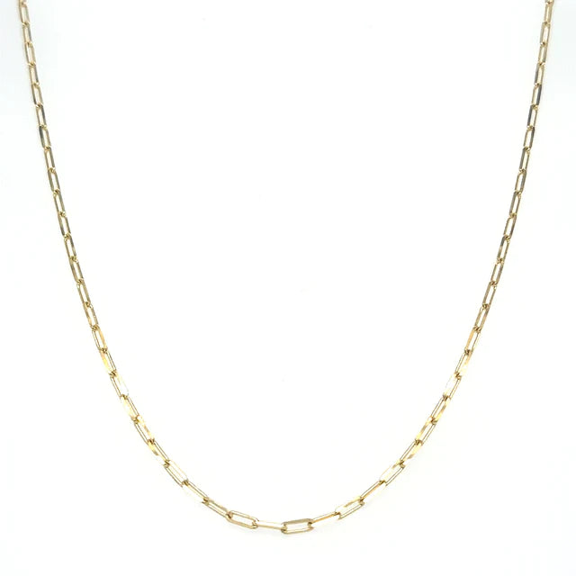 14KT YELLOW GOLD PAPERCLIP 16" NECKLACE