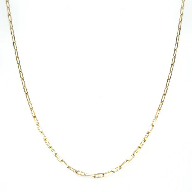 14KT YELLOW GOLD PAPERCLIP 20" NECKLACE