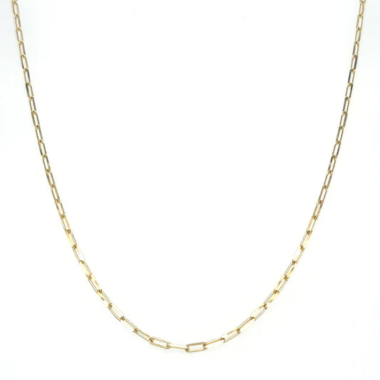 14KT YELLOW GOLD PAPERCLIP 20" NECKLACE